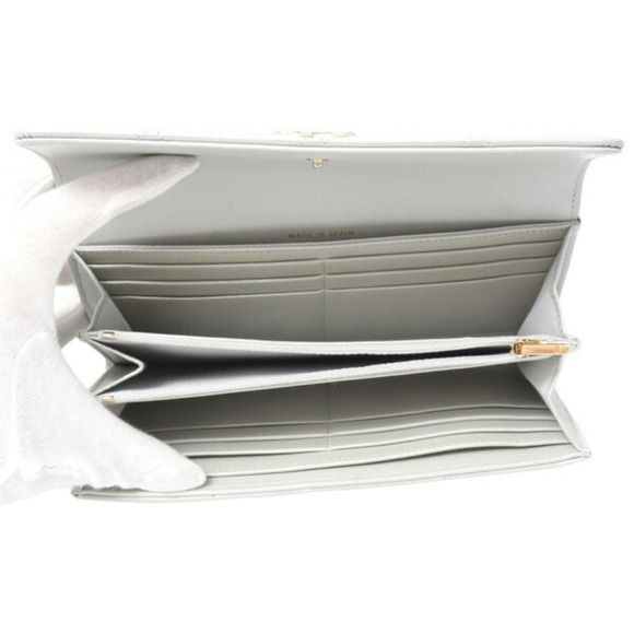 CHANEL Authentic Gray Lambskin Leather Logo Wallet - Picture 5 of 10